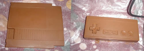 Cartucho y pad de la NES de chocolate