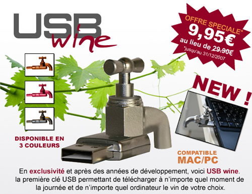 Grifo de vino USB