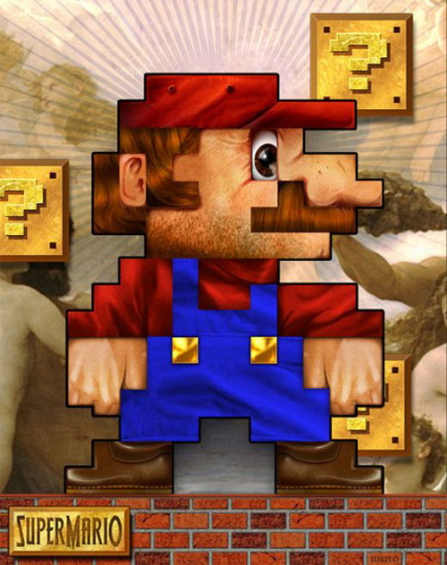 Arte 8bits: Mario y Link surrealistas