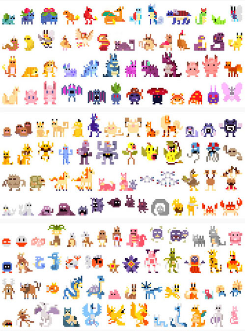 Los Pokémon originales pixelados – PixFans